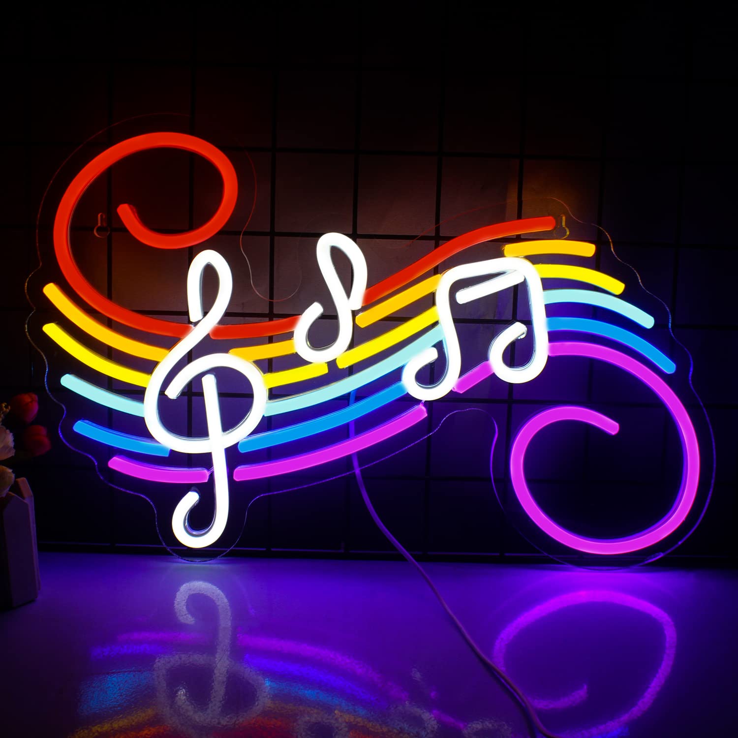 Neon Sign Party - Music Notes Neon Sign Customizable Colorful