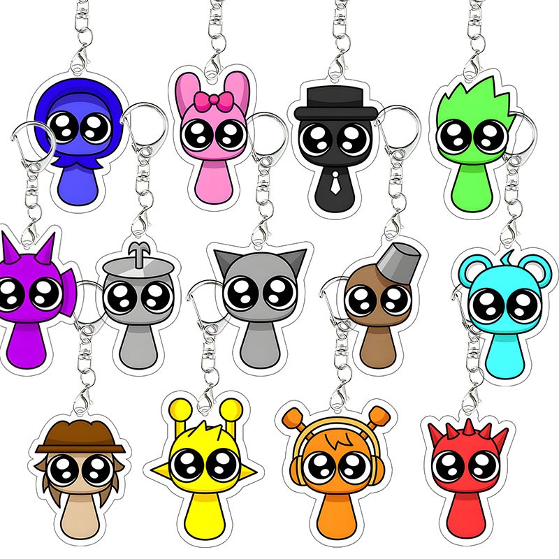 Supply Event - Sprunki Acrylic Keychain Wenda Pinki Gray
