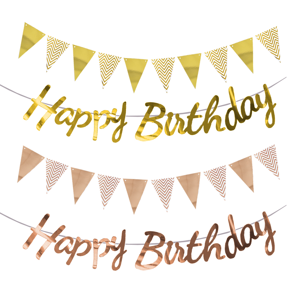 Happy Birthday Banner Gold Sil - đánh giá và giá Party Banner Gold
