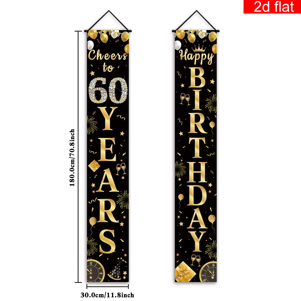 2D planar banner, 60th birthda - đánh giá và giá Party Banner Gold