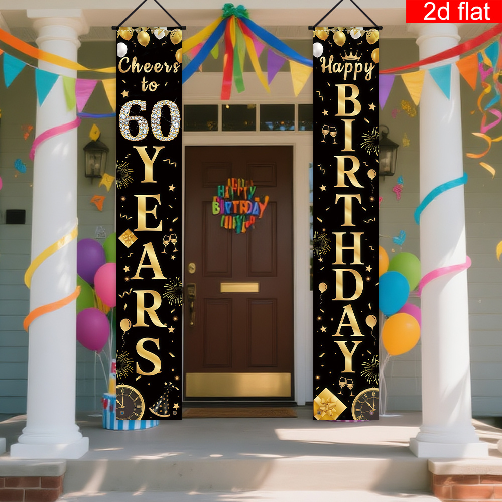 2D planar banner, 60th birthda - đánh giá và giá Party Banner Gold