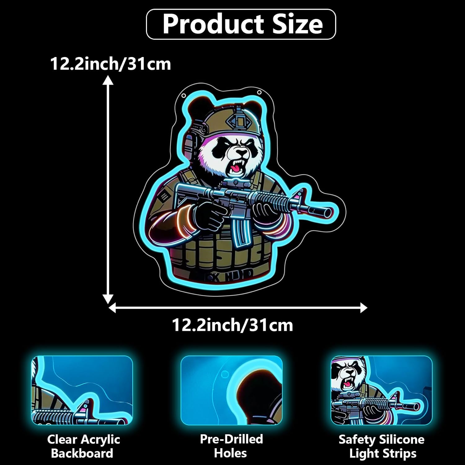 Tactical Panda Neon Sign USB P - đánh giá và giá Neon Sign Party